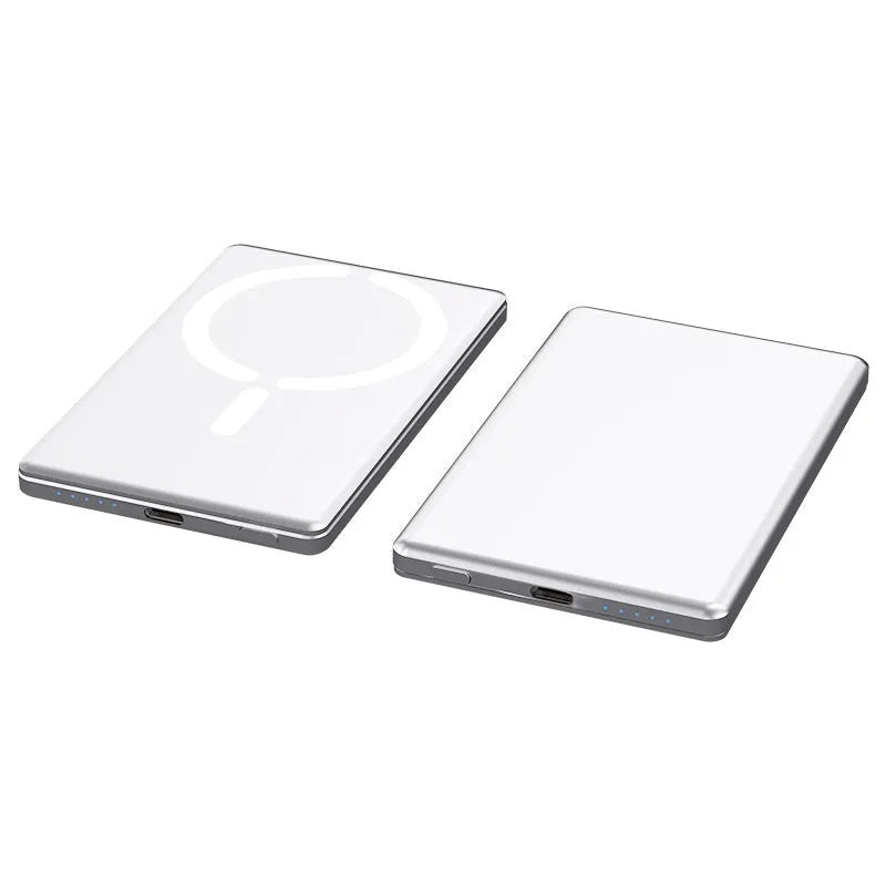 Ultra-thin magnetic power bank in black silver grey violet with 10000mAh or 5000mAh capacity for iPhone charging