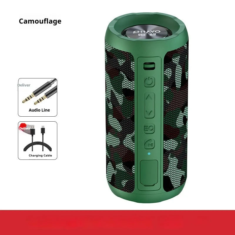 Portable Bluetooth speaker in black standard edition with waterproof nylon net silicone shell and subwoofer