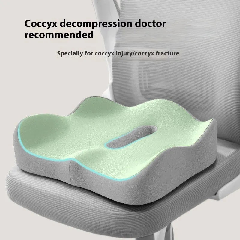Memory foam seat cushion for office chair with lumbar support in double grey colour