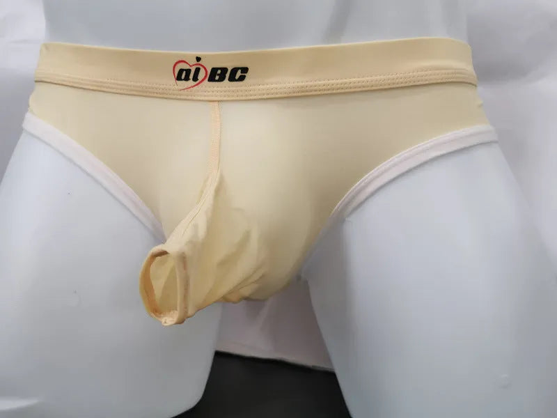 Men's ice silk bazooka briefs in multiple colours showing quick-drying sports underwear design