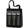 Large black swimming gym bag with dry wet separation compartments and mesh beach pocket