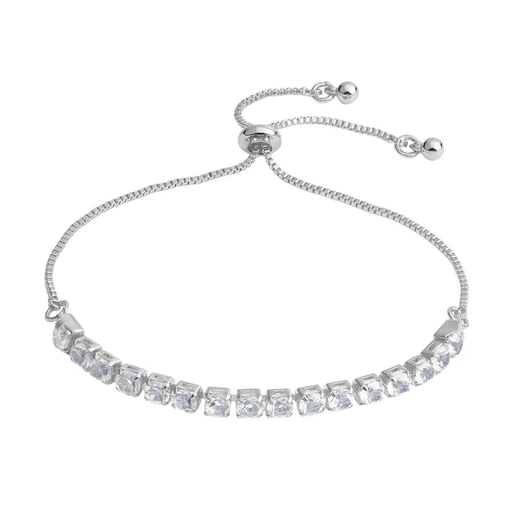 Metal micro-studded claw chain simple bracelet in electroplated finish, unisex design