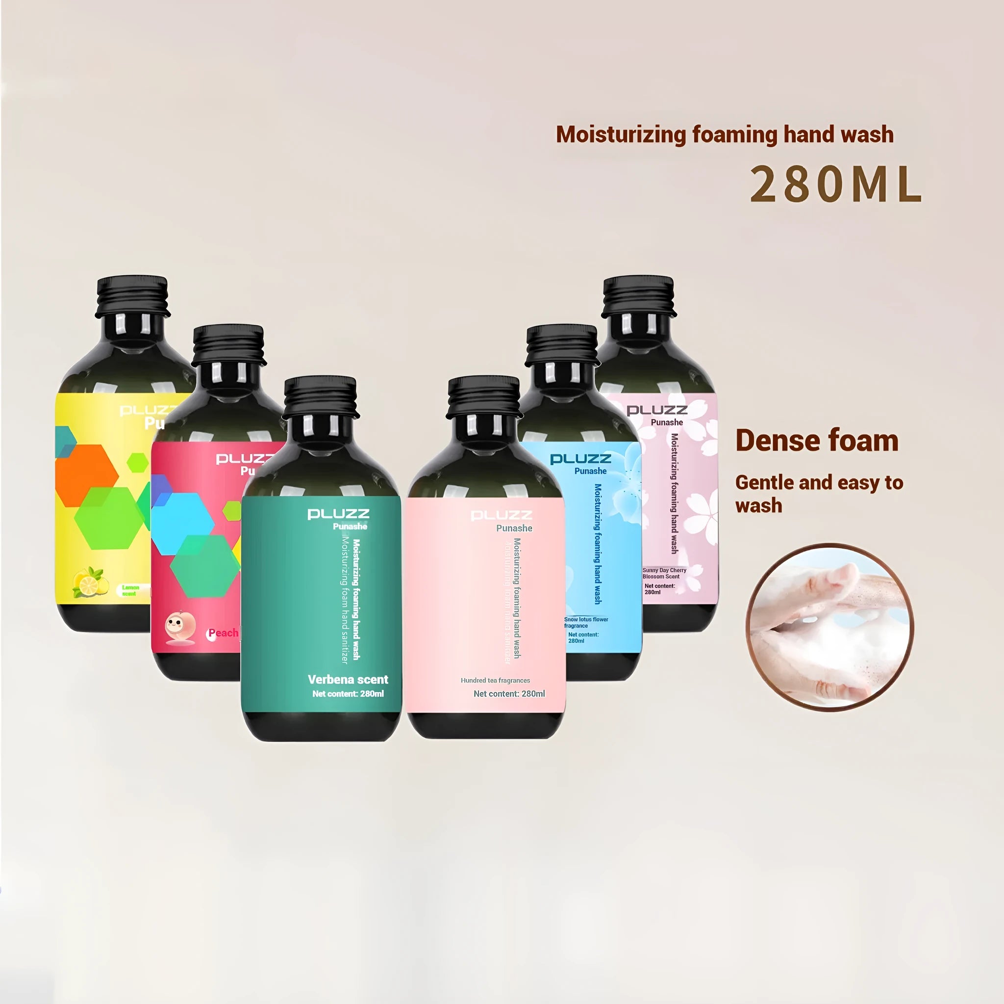 White tea fragrance hand sanitizer 280ml bottle with moisturising formula for hand cleaning