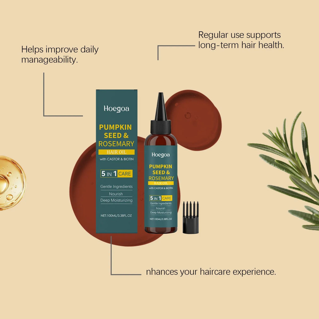Rosemary essential oil 100ml bottle with pointed applicator tip and hair comb for scalp treatment