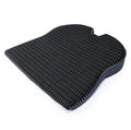 Memory foam seat cushion with adjustable strap shown in creamy white colour