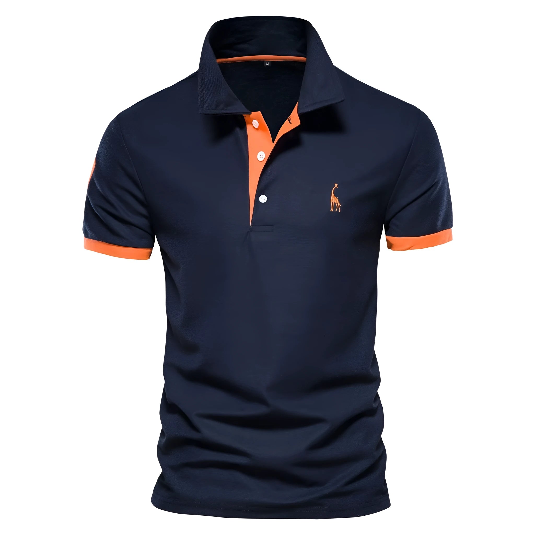 Men's slim fit grey t-shirt featuring a detailed embroidered deer design on the chest