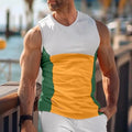 Men's blue sports running vest with sleeveless design for fitness activities