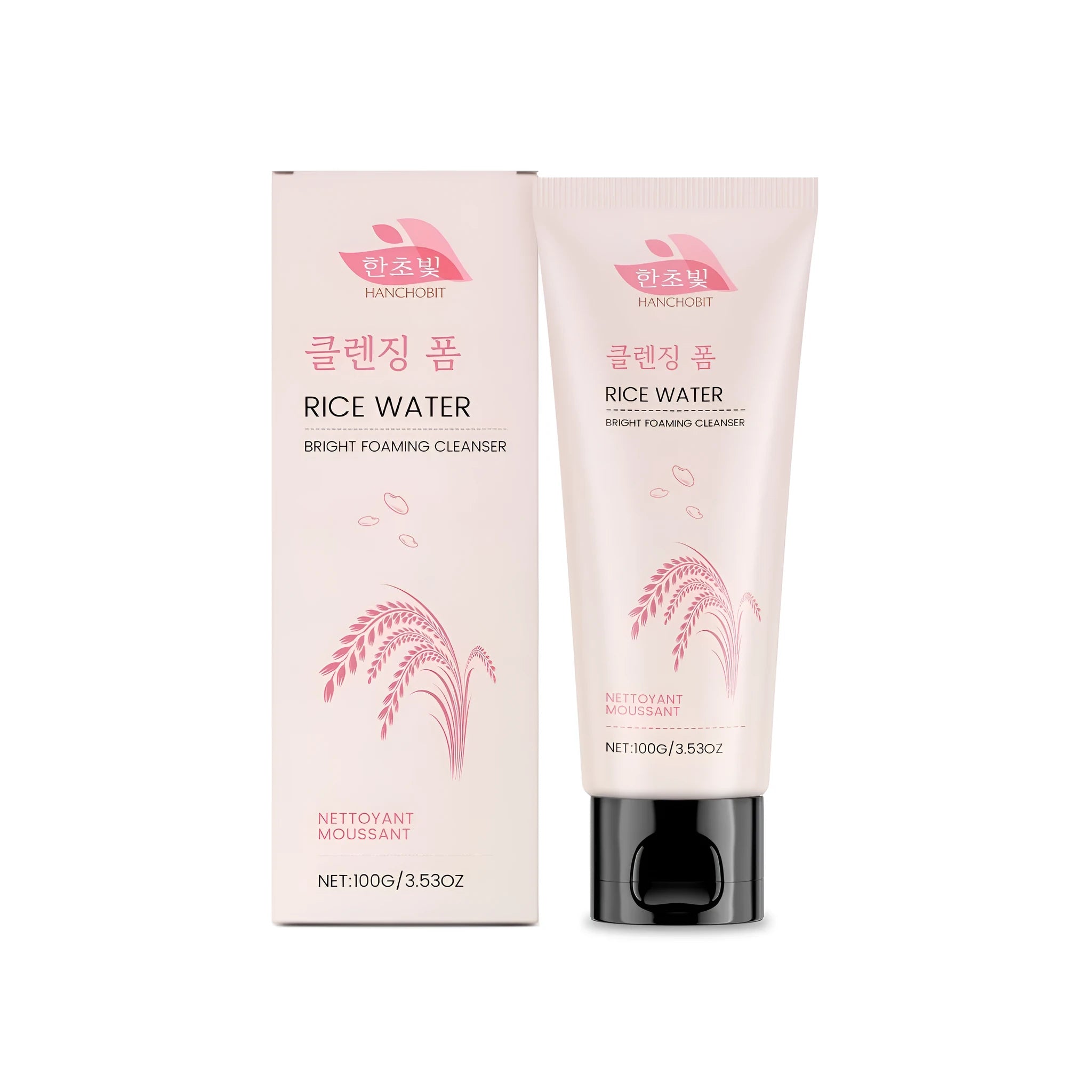 Rice Water Bright Foaming Cleanser 100g facial cleanser bottle