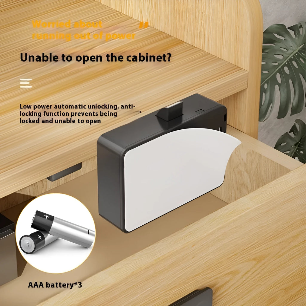 Invisible drawer lock set with keys for furniture, no drilling required.