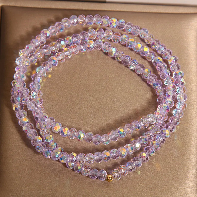 New Chinese Style multi-layer champagne crystal bracelet women light luxury three-circle design