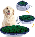 Large blue adjustable snuffle mat for dogs with fabric strips and non-slip backing
