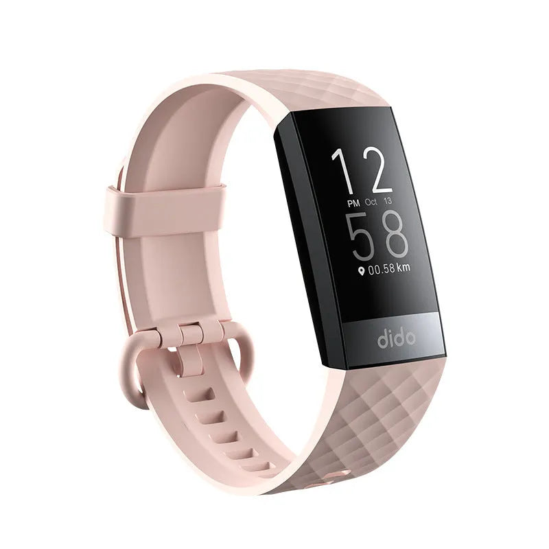 Y6 Black smart bracelet with 1.1-inch screen displaying health metrics including blood pressure and ECG