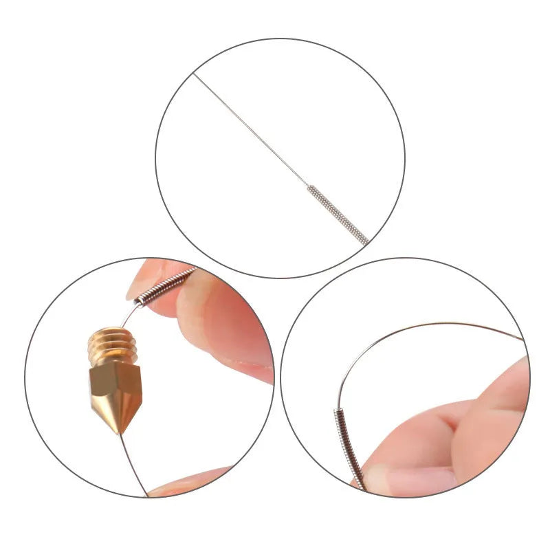 Mk8 E3D nozzle cleaning needles set of 10 pieces for 3D printer maintenance