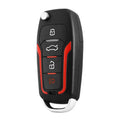 Red and frosted black one-way remote control car alarm system with two remotes for 3000m range and GPS tracking.