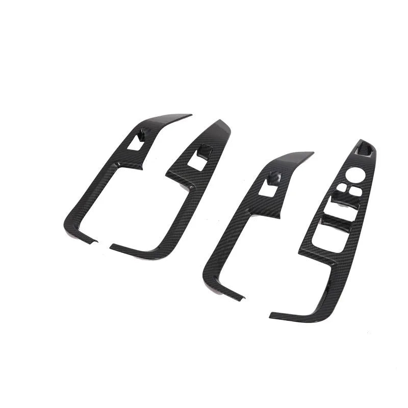 Black ABS cup holder decoration trim panel for BMW X5 2019 interior with front row low configuration