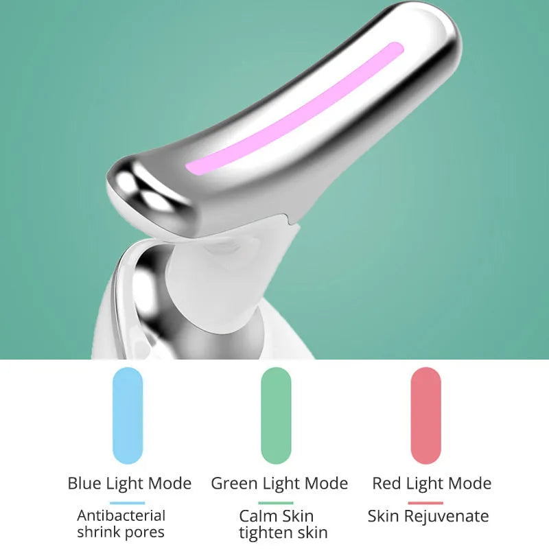 EMS thermal neck lifting massager with LED lights and silicone contact points for facial skincare