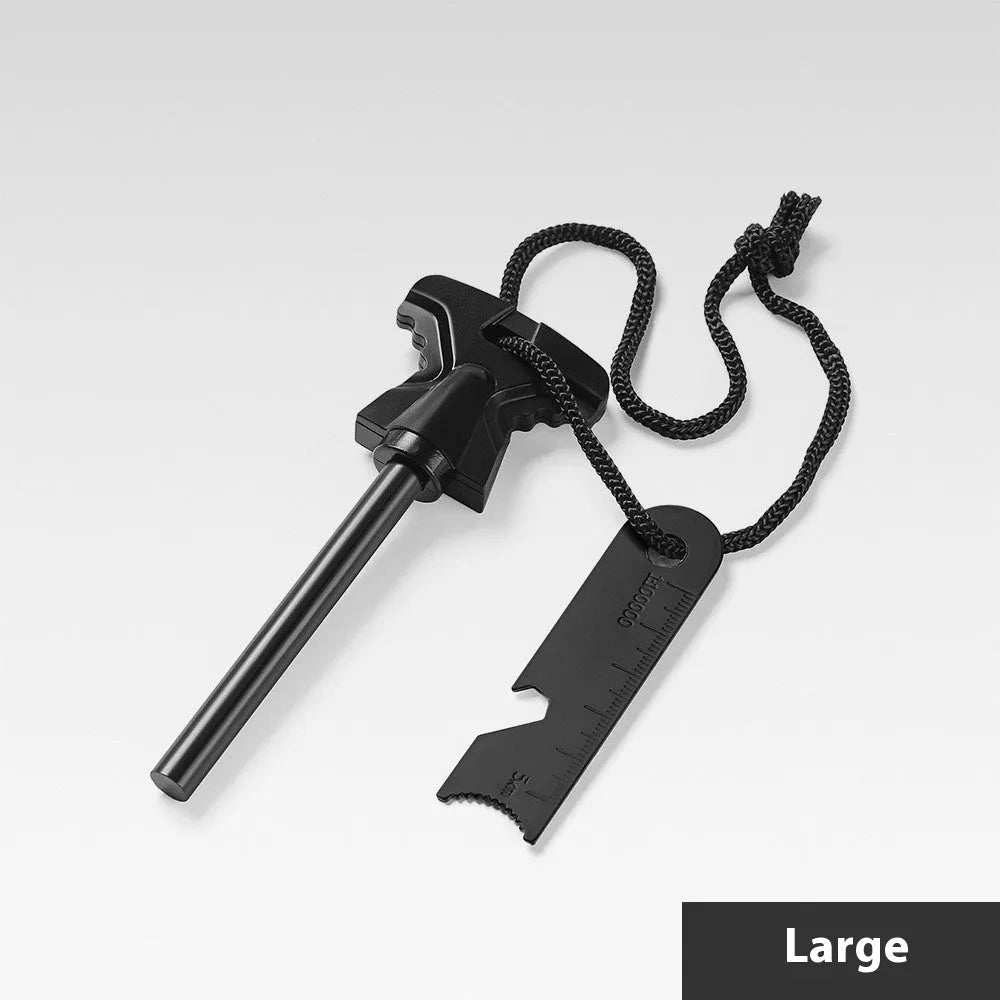 Butterfly-shaped stainless steel firestarter tool with bottle opener function