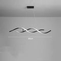 Minimalist post-modern Scandinavian LED chandelier black, remote control dimmable, 90cm length