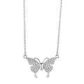 Women's clavicle necklace with magnetic butterfly pendant on twisted chain in gold finish