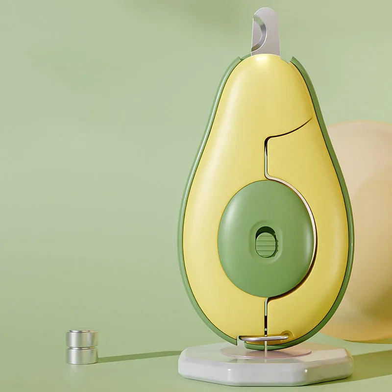 Green professional pet nail clipper with LED light and safety guard for small dogs and cats.