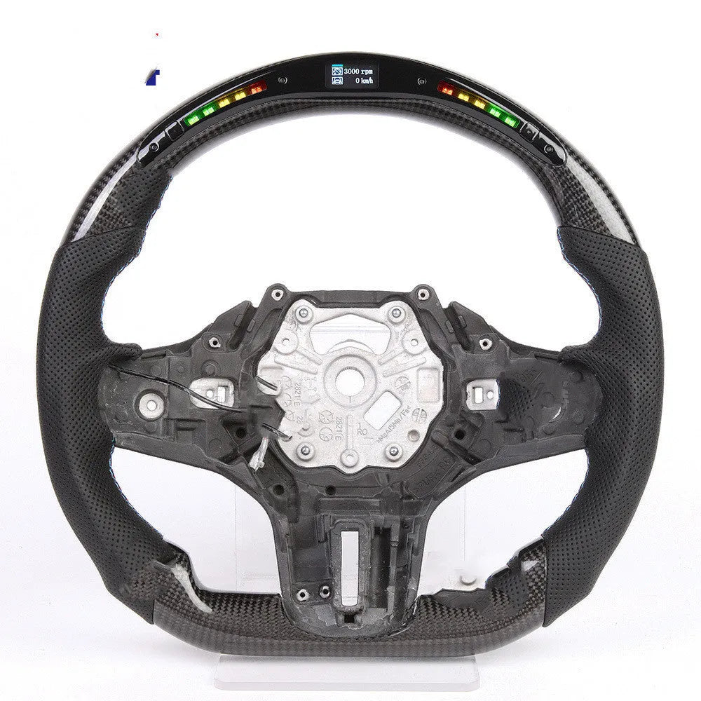 Black carbon fibre BMW steering wheel with LED display for X3 X5 models
