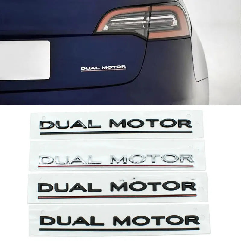 Tesla Model 3 double motor performance bumper decal sticker in ABS plastic