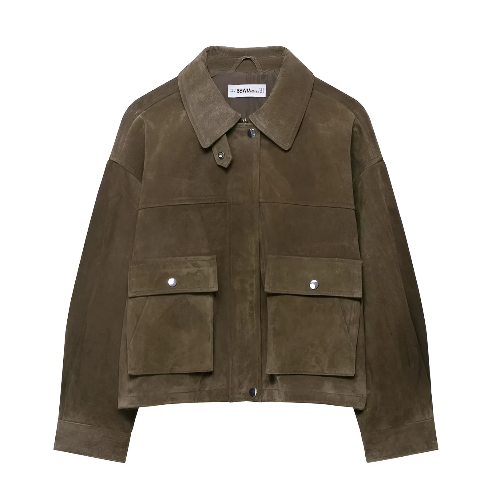 Women's medium thickness PU jacket coat in Japanese Korean casual style shown in picture colour