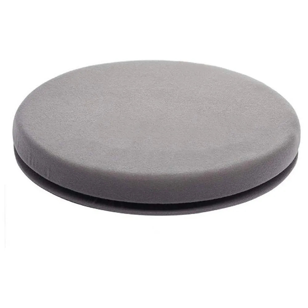 360-degree rotating car seat cushion with non-slip base and plush cover