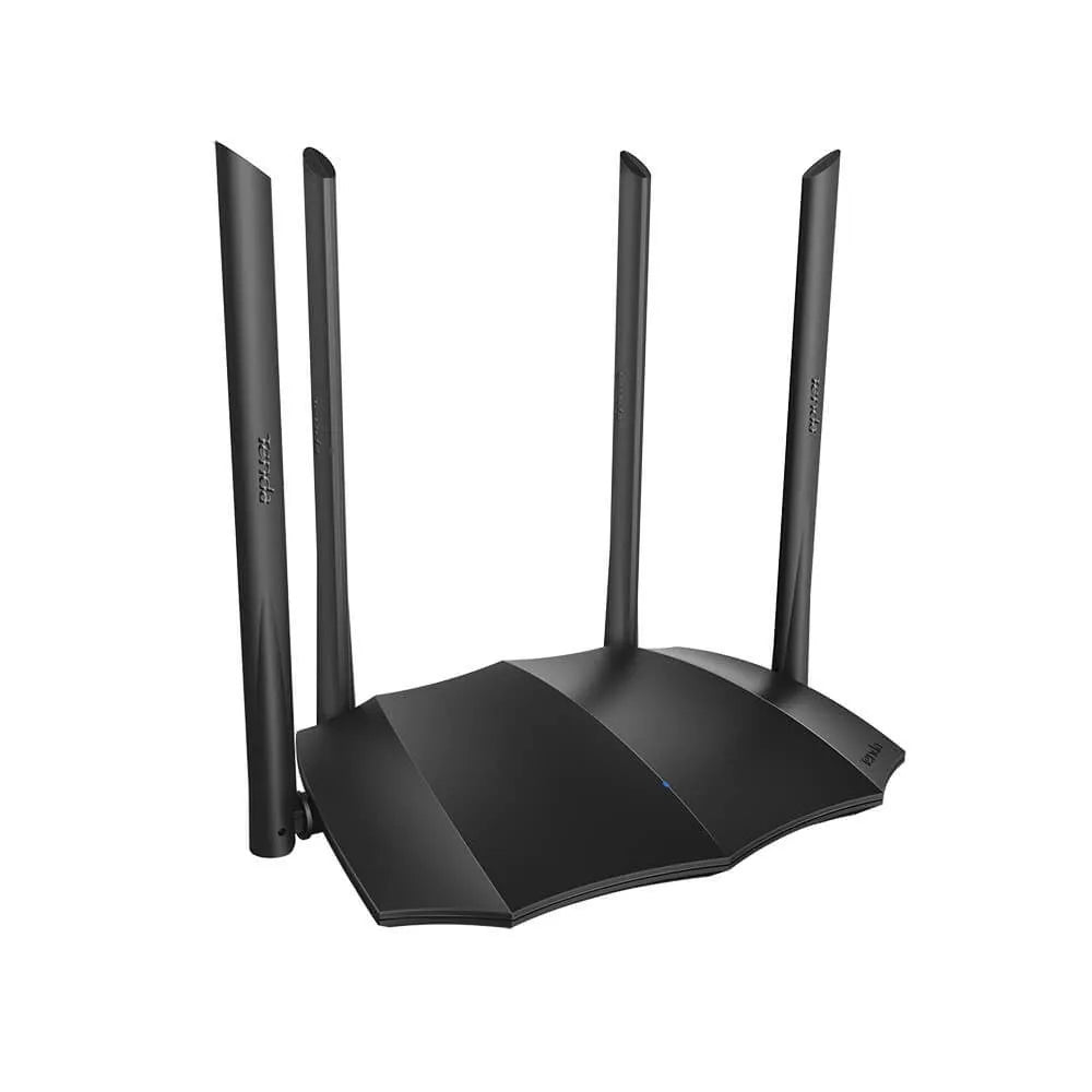 AC8 dual-band wireless router with three Gigabit LAN ports on the back.
