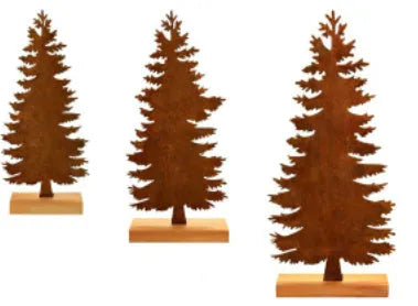 Set of three metal rusty Christmas tree elk decorations in American style for holiday display