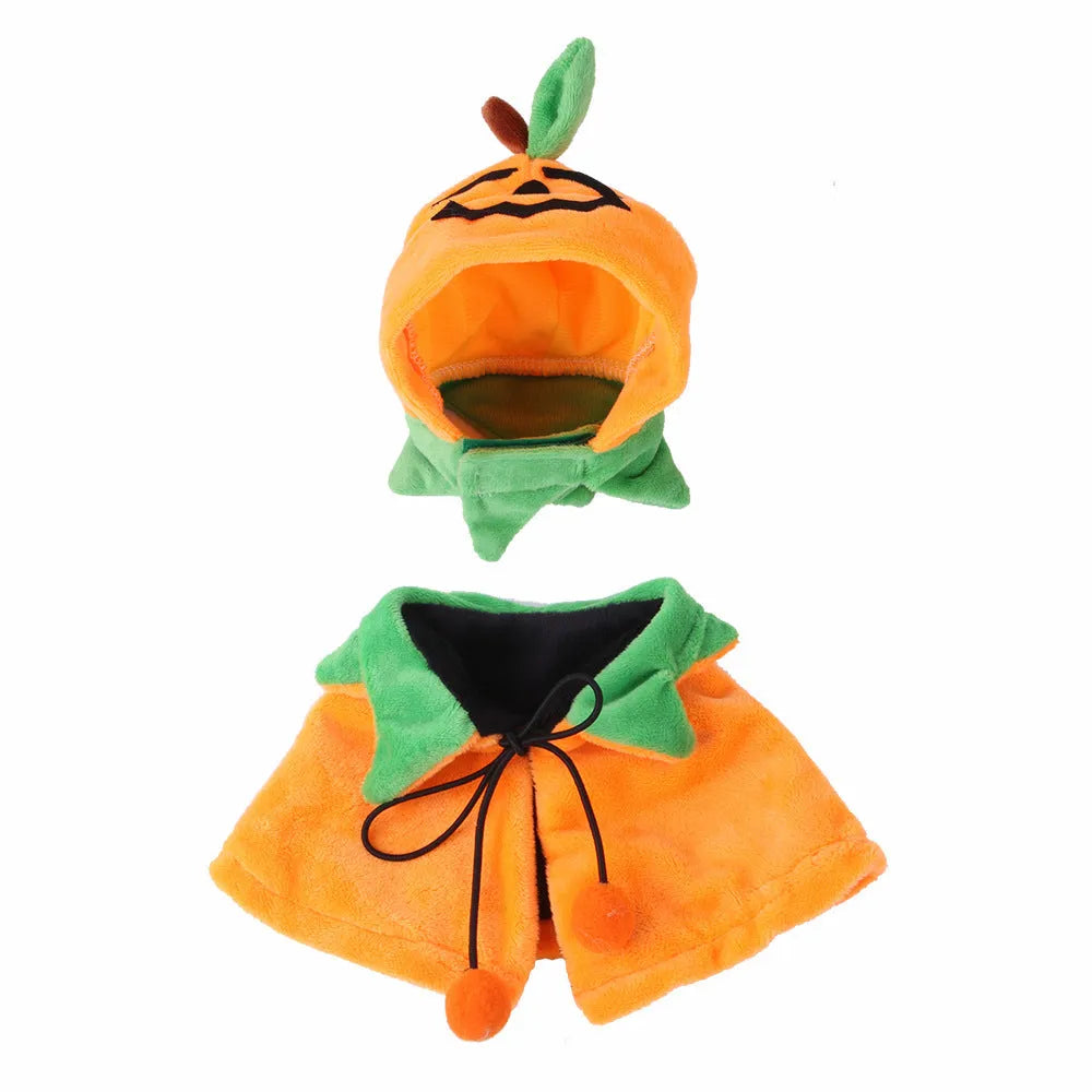 Halloween pumpkin pattern double-sided dog cloak cat costume in plush material