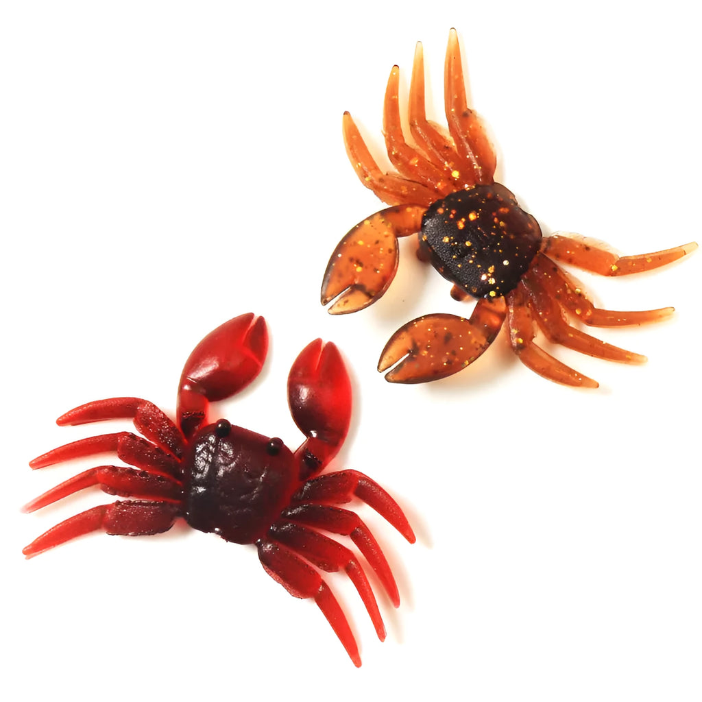 8CM PVC crab fishing lure in red or brown crab design for saltwater fishing