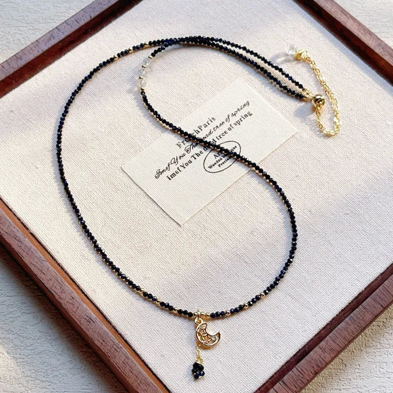 Blue sand stone three-ring bracelet with gold accents and adjustable closure