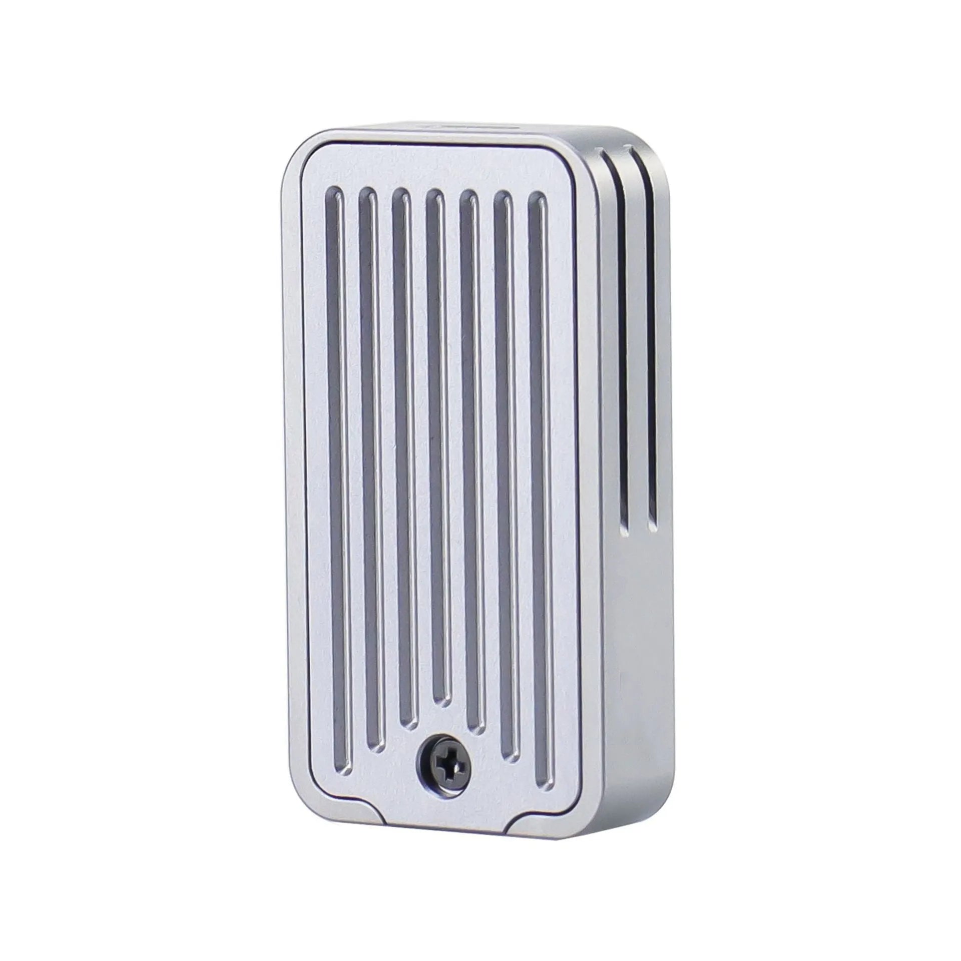 Aluminium alloy M.2 SSD external enclosure showing compact size and USB-C port.