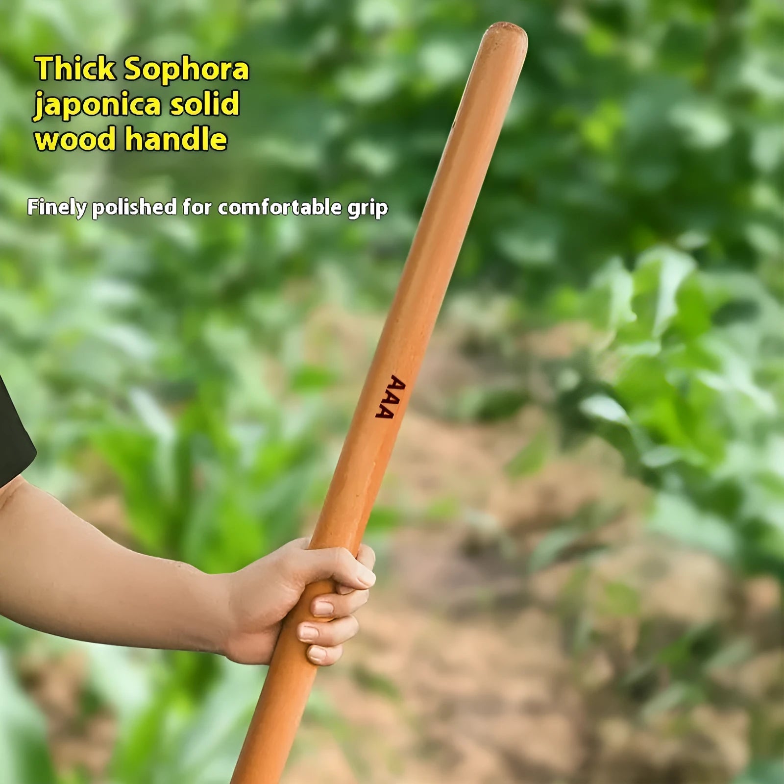 Locust wood axe handle replacement showing hardwood construction and square mounting end