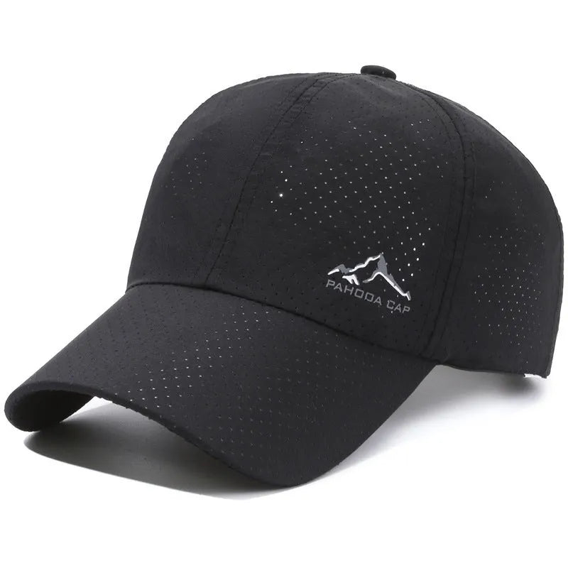 Korean-style adjustable baseball cap in polyester fabric for summer sun protection, shown in a selected colour
