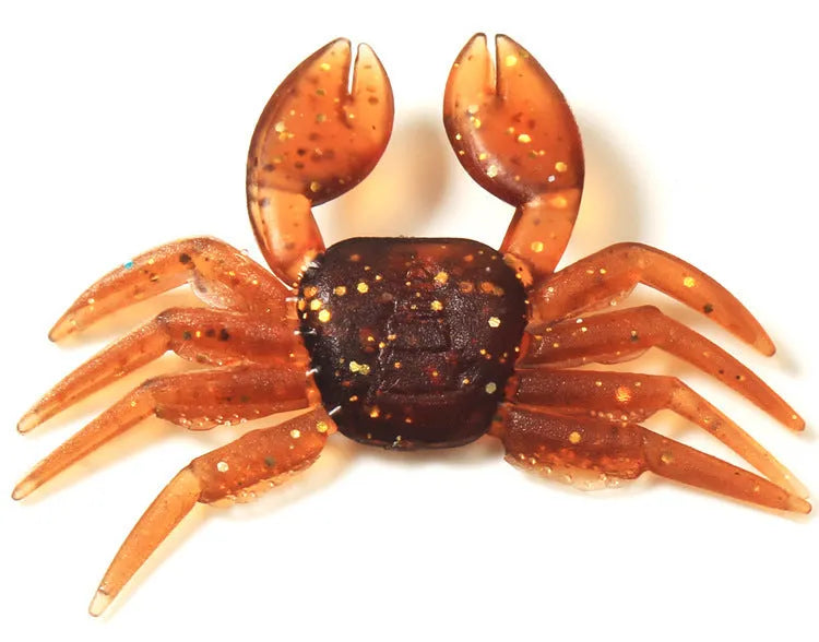 8CM PVC crab fishing lure in red or brown crab design for saltwater fishing