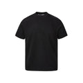 Man's loose grey short sleeve top with textured air layer stitching on the fabric