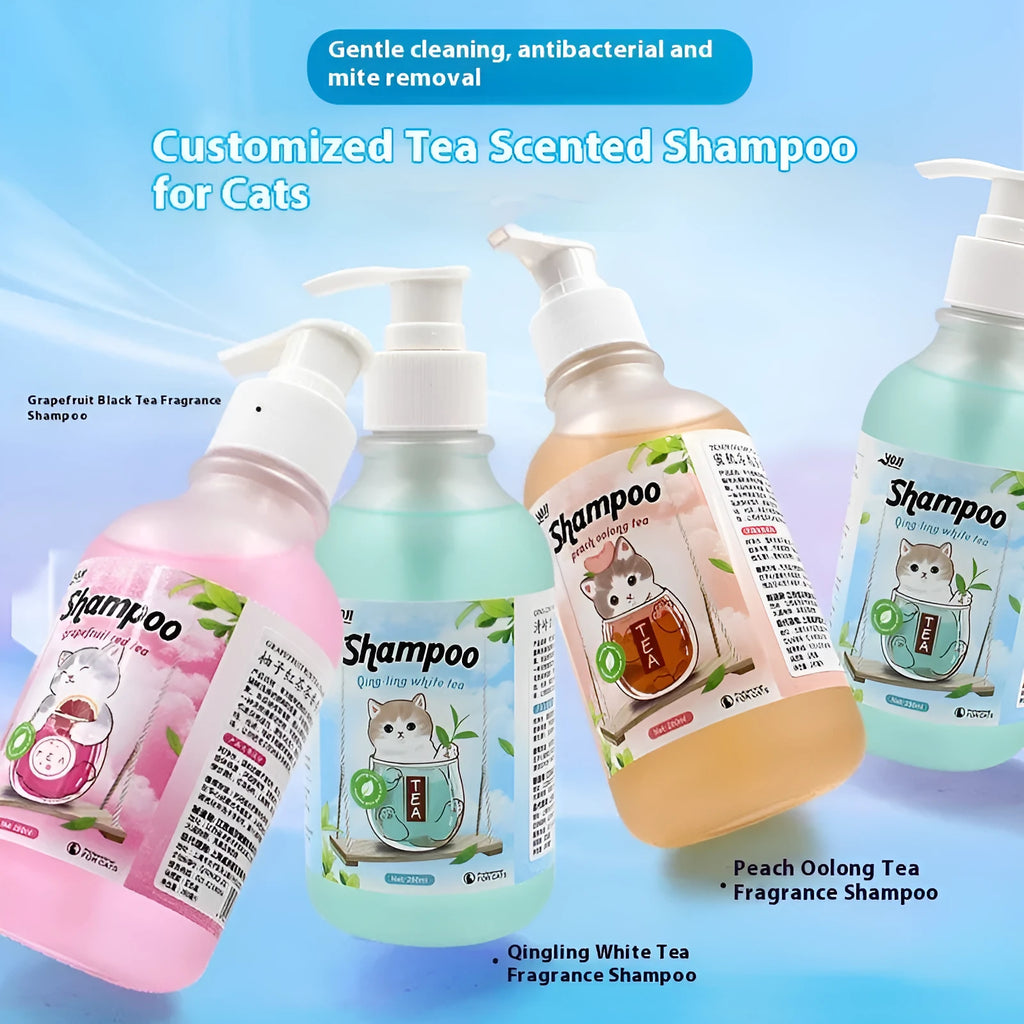 Cat universal bath lotion 280ml anti-mite sterilising shampoo for cats in three tea scents