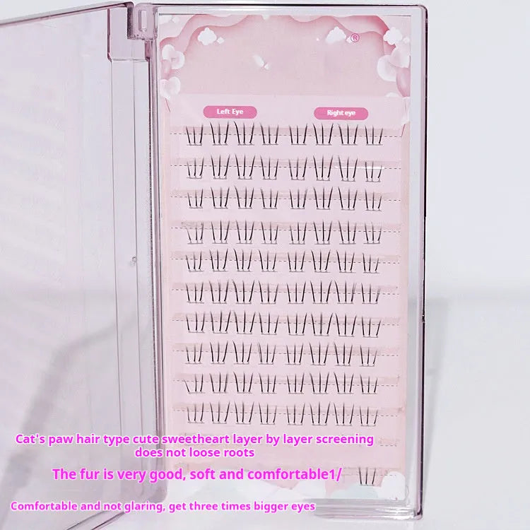 Kitten's Paw Lower Eyelashes with 12 row segmented design and pointed tail style
