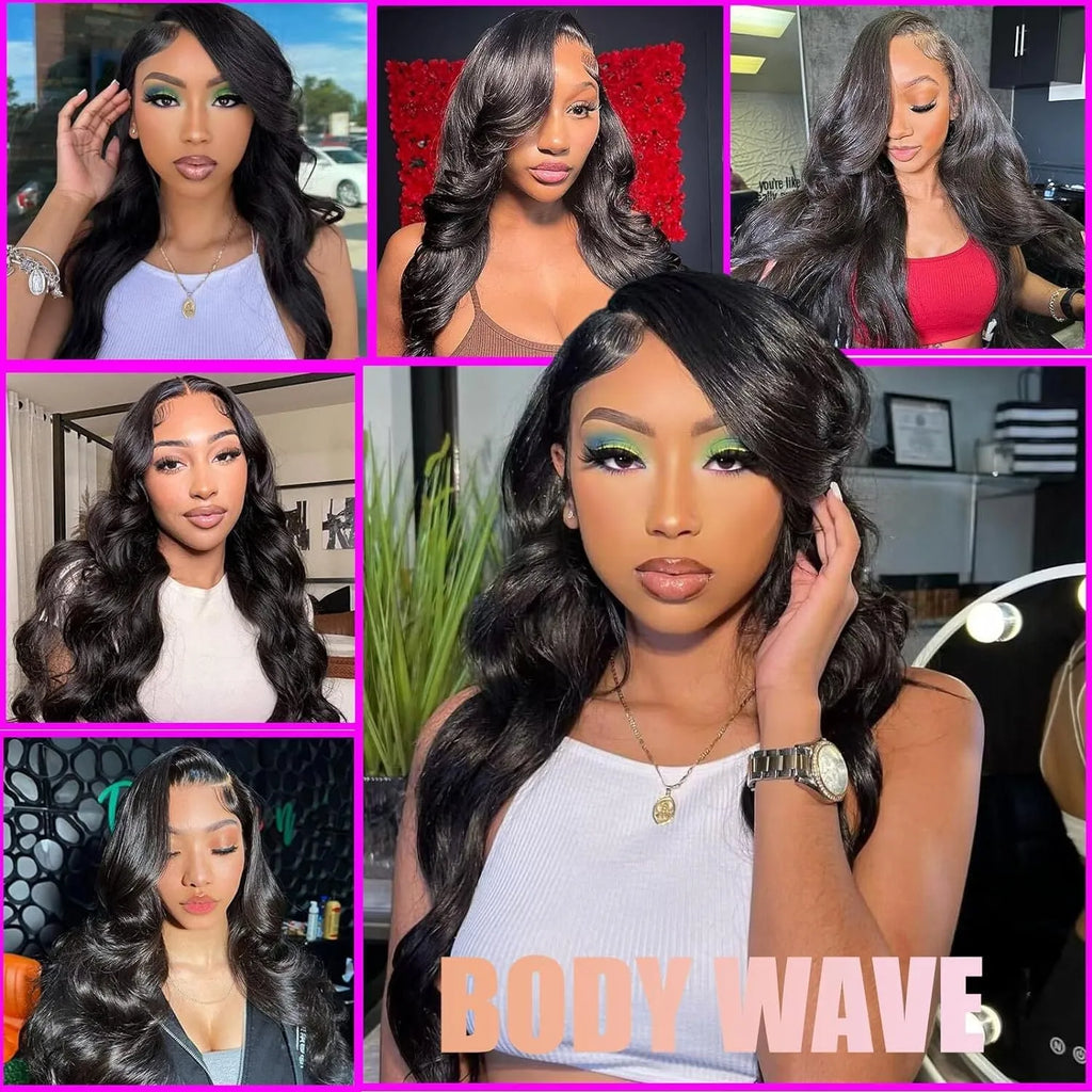 Black 22-inch long curly synthetic wig with lace front on a wig stand