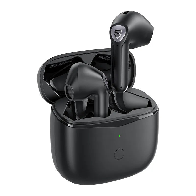 True wireless Bluetooth earphones Legend Black with charging box and in-ear detection