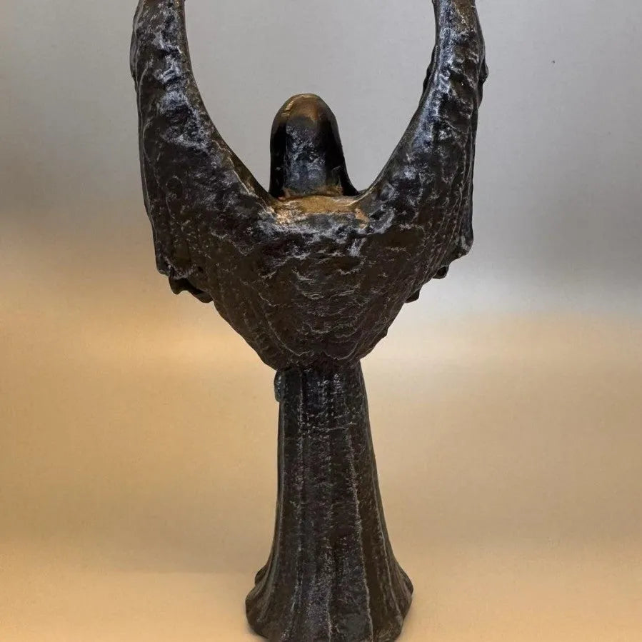 Dark angel resin statue ornament measuring 17cm tall with gothic styling for home decor