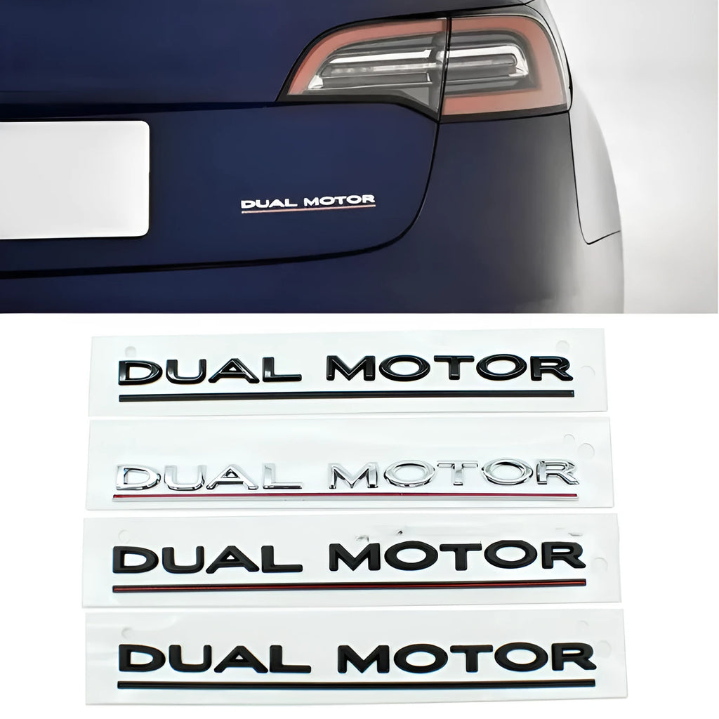 Tesla Model 3 double motor performance bumper decal sticker in ABS plastic