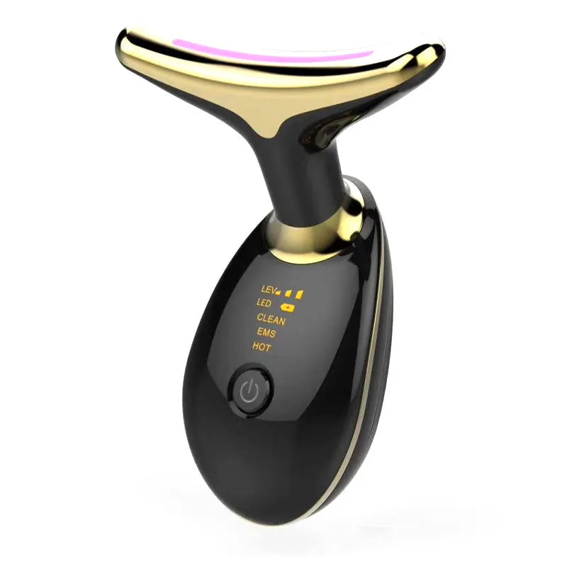 EMS thermal neck lifting massager with LED lights and silicone contact points for facial skincare