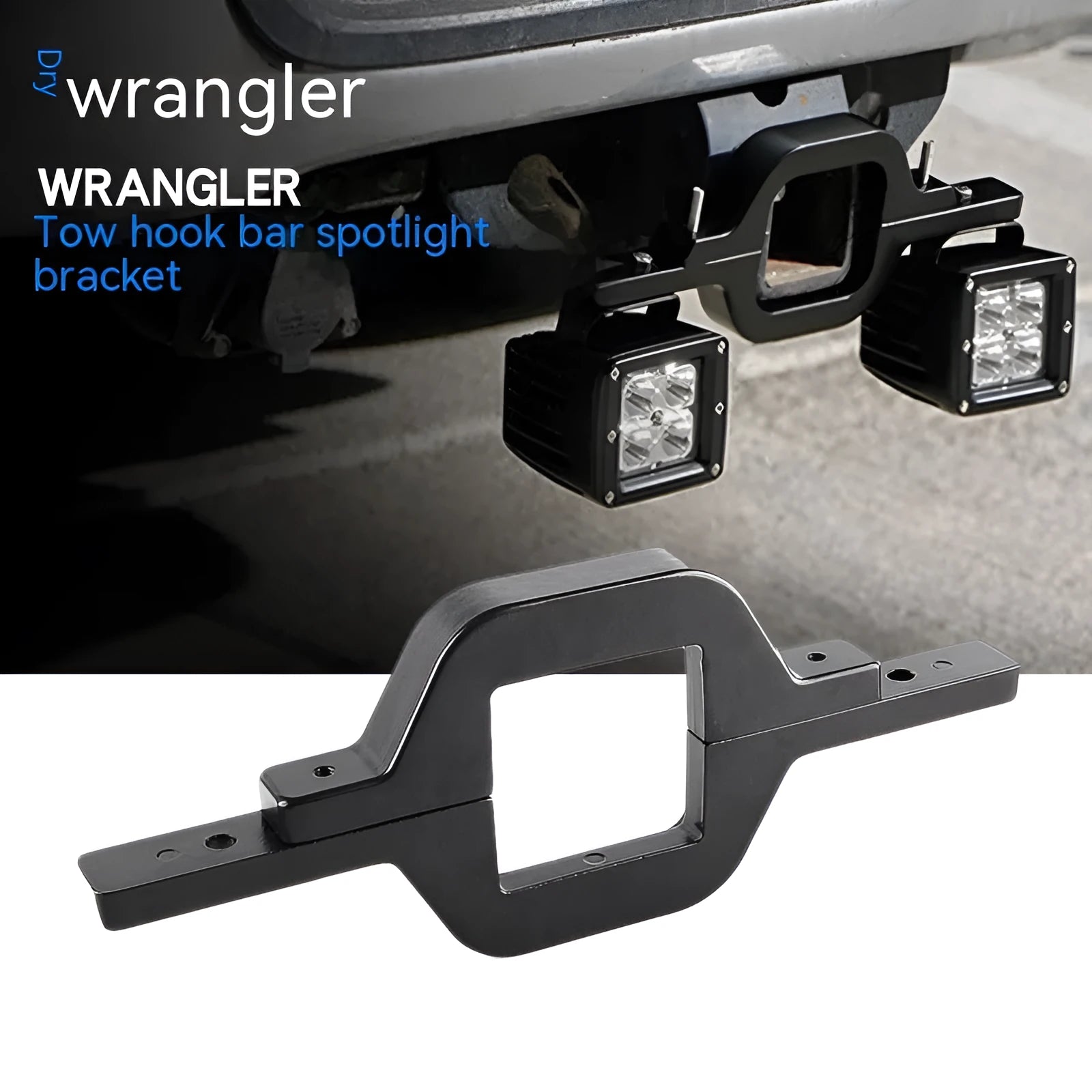 Black aluminium alloy LED reversing light bracket for Wrangler Jeep vehicles