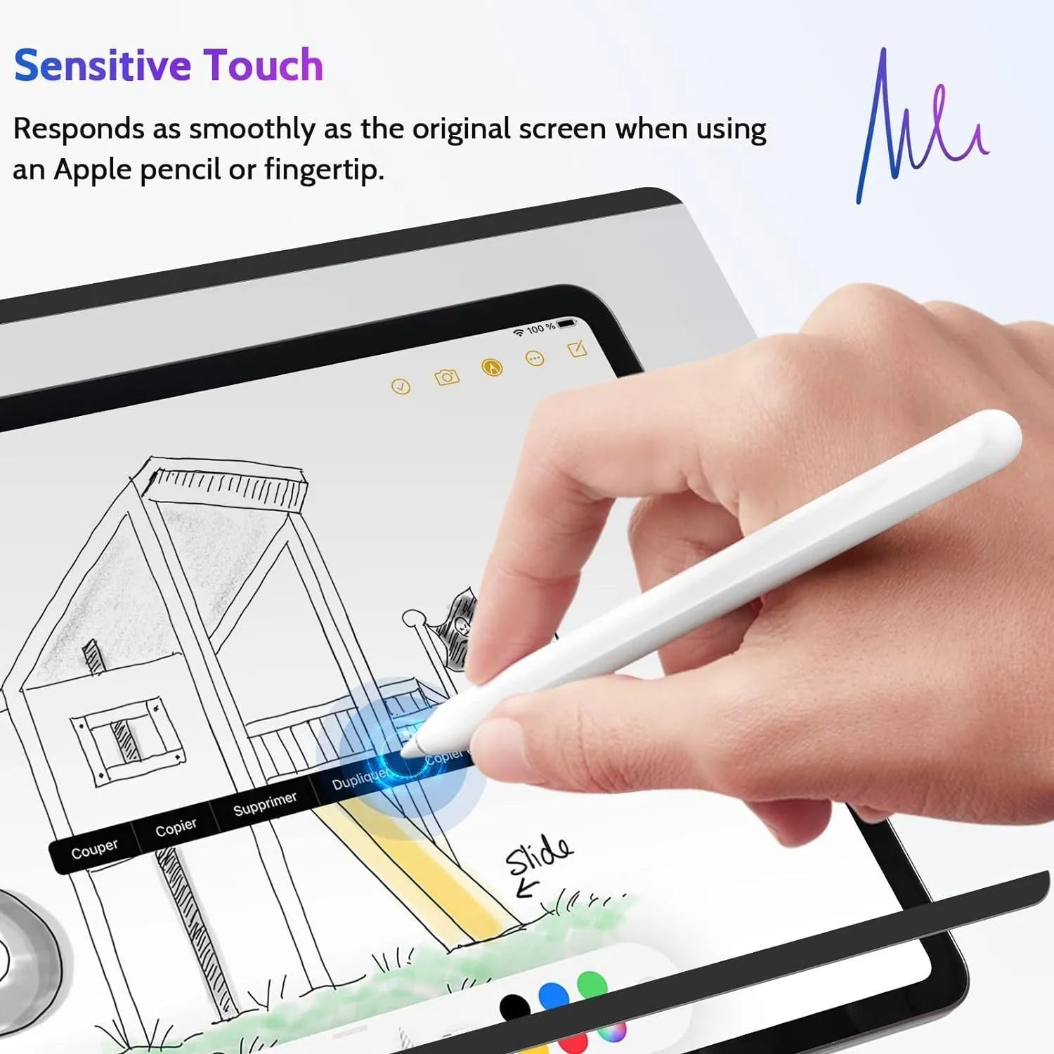 Magnetic iPad anti peeping film with matte finish shown next to iPad Pro