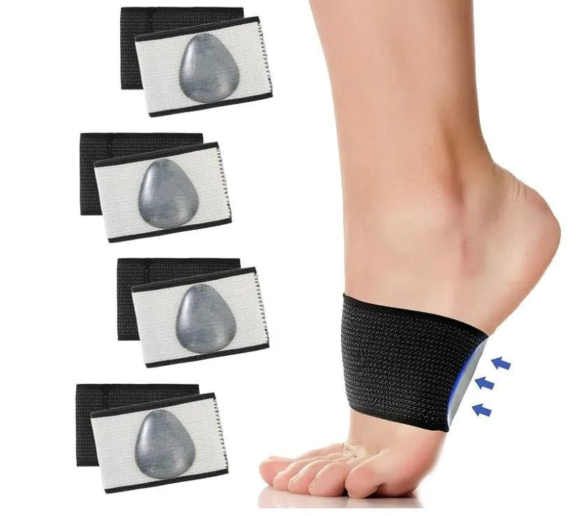 Flat foot support bandage with elastic arch support and heart pad design