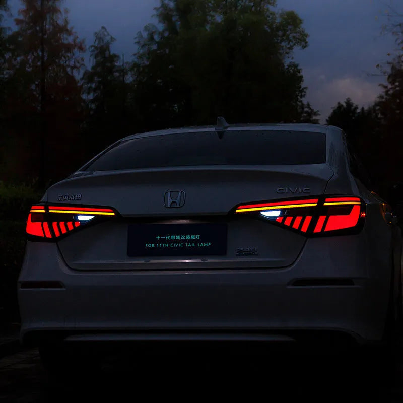 11th generation Honda Civic LED taillight assembly in black and red colour option