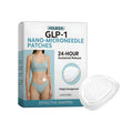 A pack containing four circular micro-needle patches for skin application.
